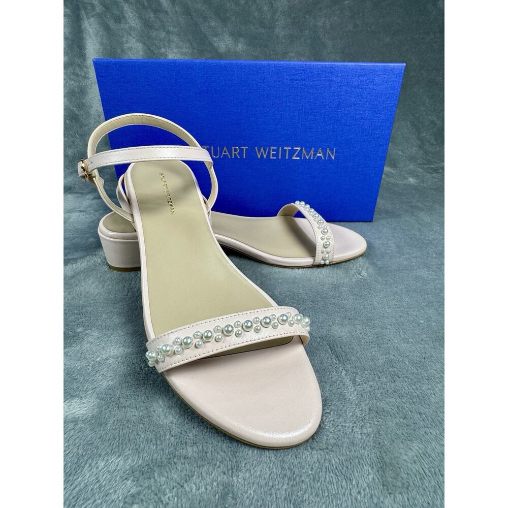 New! Stuart Weitzman Dance Pearl Block Sandal Size 8.5 Ballet Pink with box